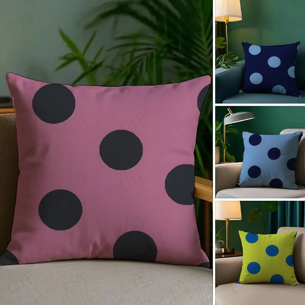 

Color polka dots Pillow Case Custom Printed Brushed Fleece Pillow, Baby Skin-Touch, Eco-Friendly Dye-Sublimation Cushion for Hom
