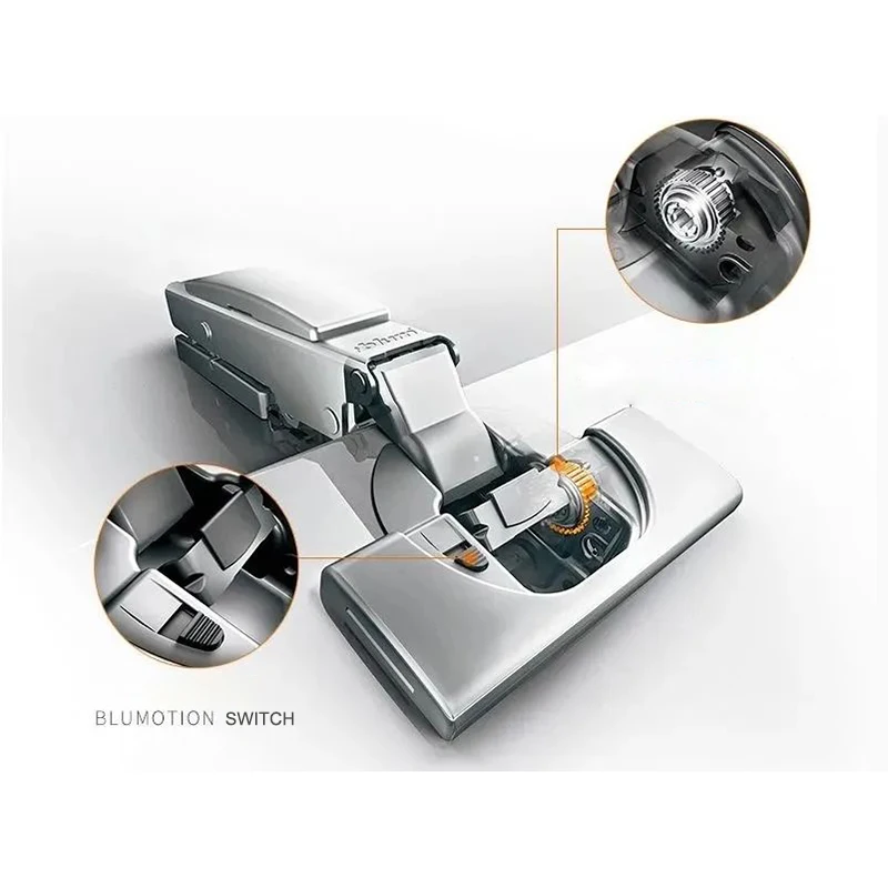 Imagem -02 - Blum Clip-top Soft Fechar Dobradiças com Placas de Montagem e Placas de Cobertura sem Moldura Fechamento Automático 110 Graus