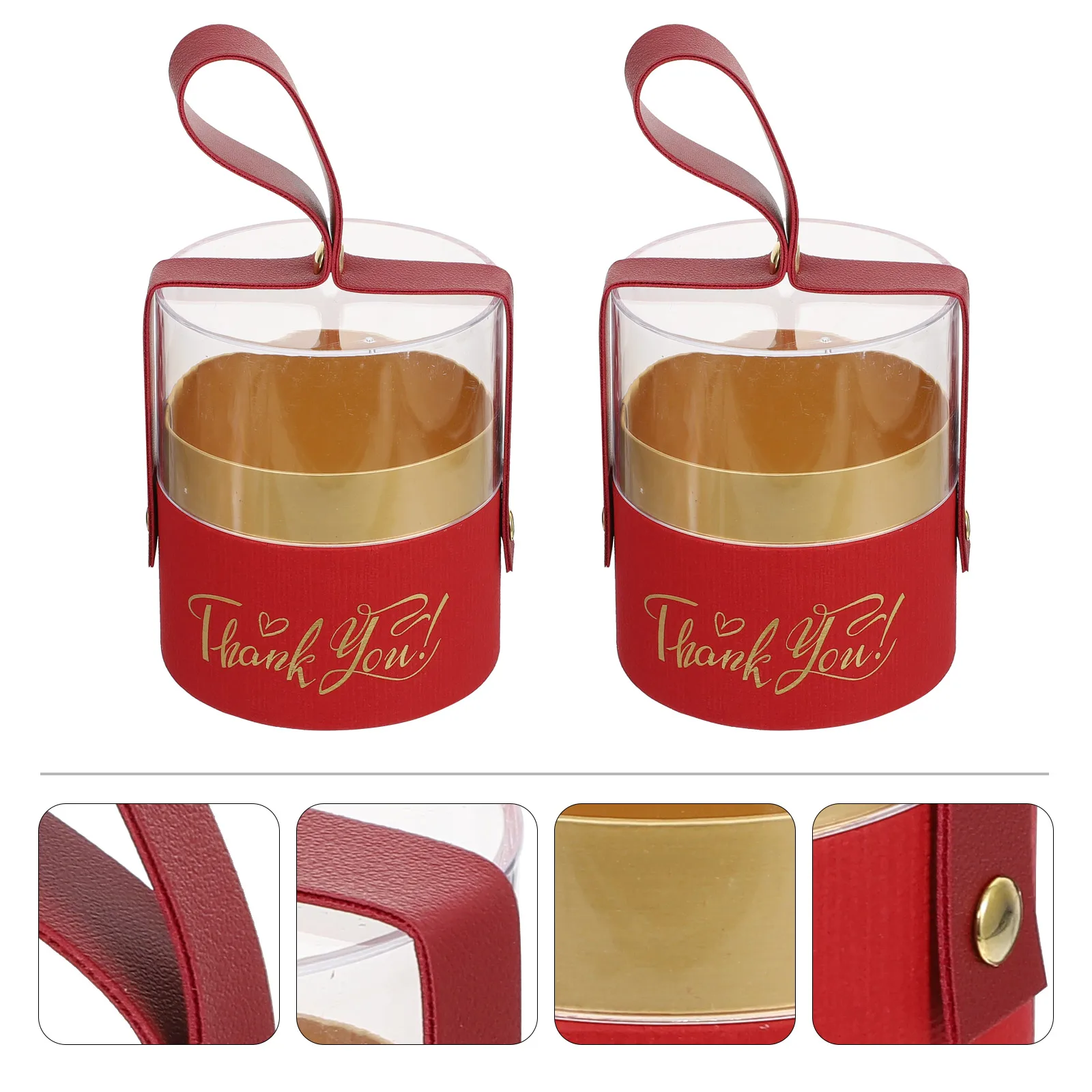 

2Pcs Cylinder Candy Box Transparent Lid Chocolate Containers Portable Gift Box Elegant Design Snack Storage Wedding Party Supply