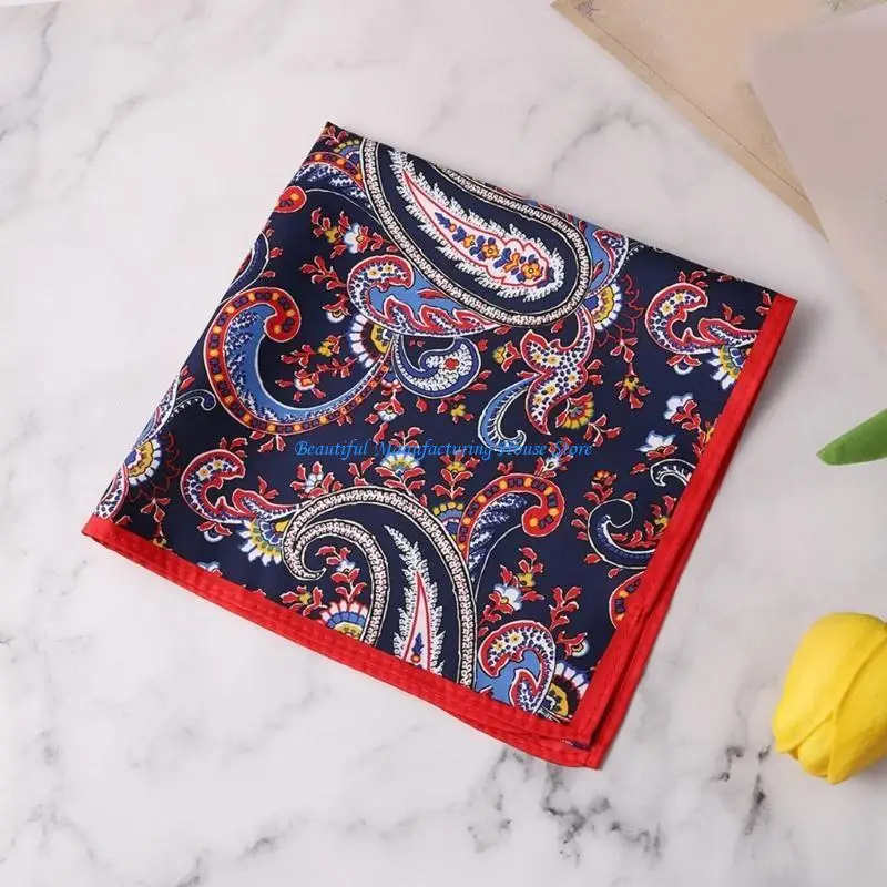 E56A Khăn Túi Mềm Hình Vuông Hoa Khăn Hankies Đám Cưới Mềm Mại Cho Chú Rể