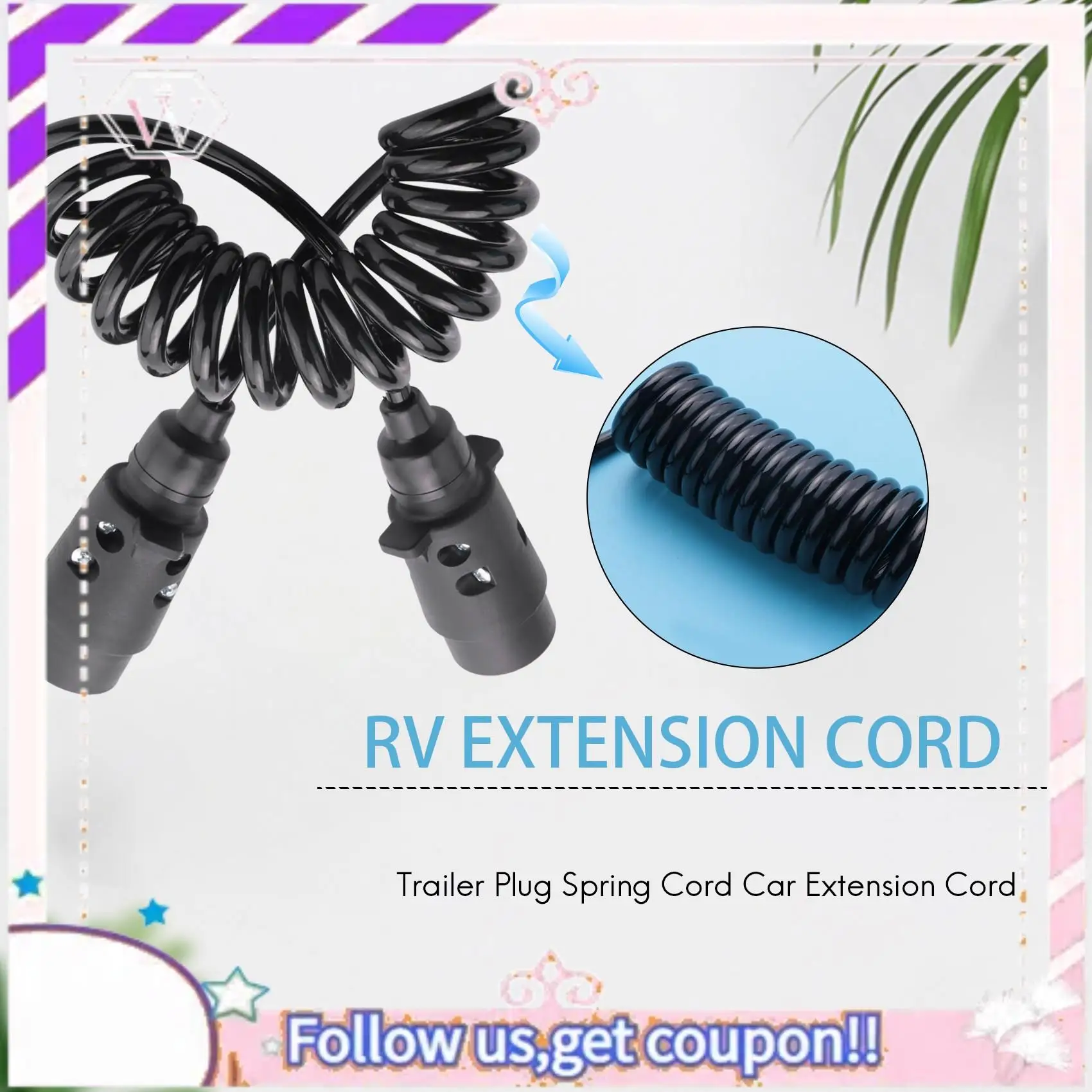 

A76T-1,6M 7-контактный автомобильный удлинительный кабель для буксирного прицепа, вилка для грузовика, детали проводов, соединительная вилка