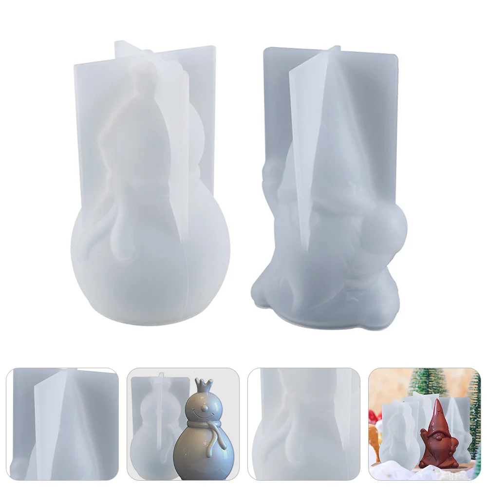 

2Pcs Santa Snowman Silicone Mold Christmas Theme DIY Ornament Epoxy Resin Crafts Making Xmas Adornment Desktop Decoration