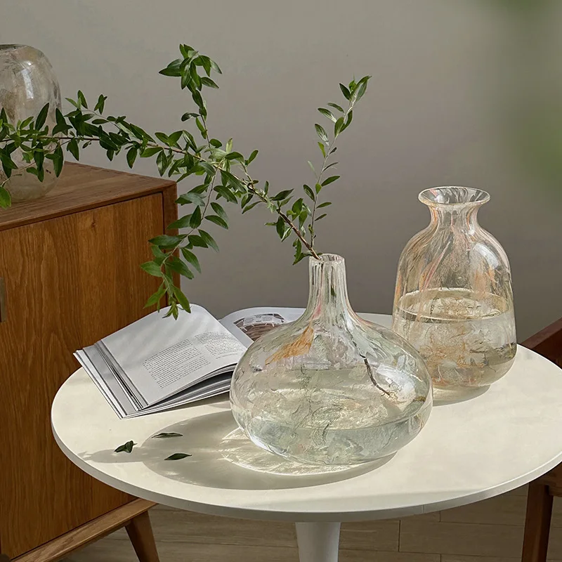 Zml glass vase - creative hand-painted hydroponic home decor - water-grown floral arrangements - chinese style