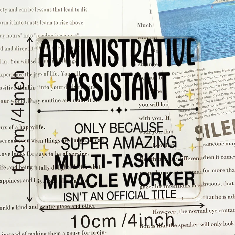 CIFBUY Acrylic Desk Sign 2D Administrative Assistant Office Decor Home Wall Art Modern Creative Room Decoration Gift