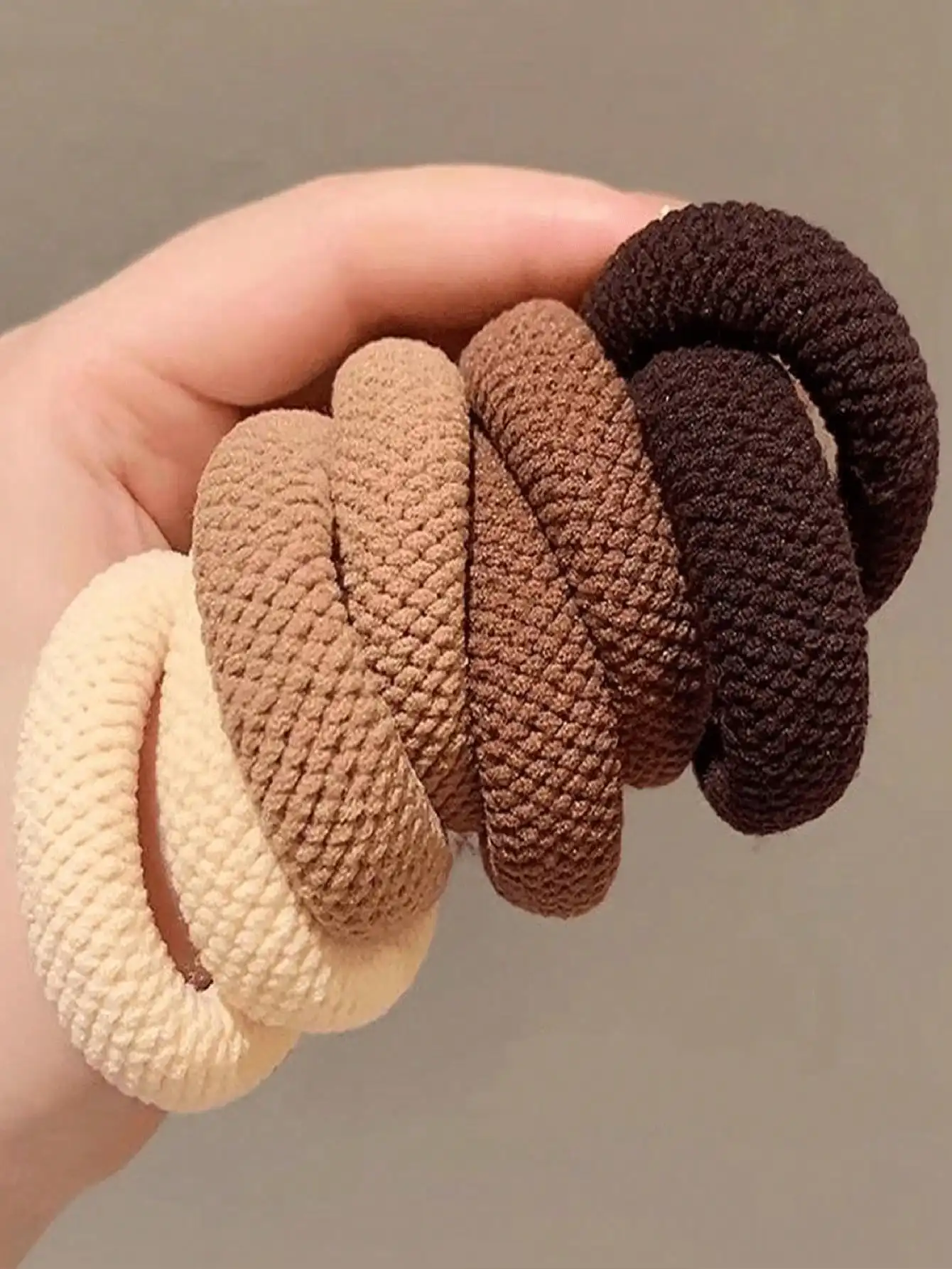 

10 шт. утолщенных высокоэластичных резинок для волос, женские резинки для хвоста, прочные махровые скранчи