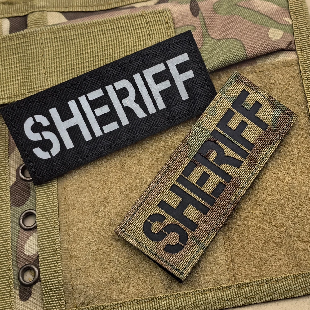 SHERIFF IR حارس الأمن المطرزة التصحيح شريف ضابط وكيل عاكس زين موحدة سترة بقع التكتيكية شارة كبيرة #3