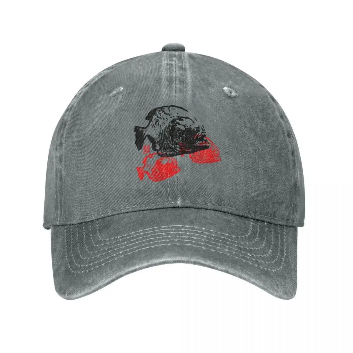 The piranhas or real fish piranhas (Serrasalminae) Cowboy Hat Beach black Women'S Hat 2023 Men'S