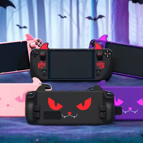 Playvital Protective Case for Steam Deck OLED &amp; LCD Anti-Slip Cute Demon Design Shockproof Cover Sweatproof Gaming Accessories