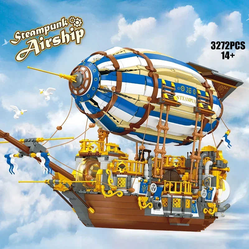 3272PCS Steampunk Airship Building Blocks Classical Sky Ship Model Bricks Desktop Display Decoration Kids DIY Toys Holiday Gifts