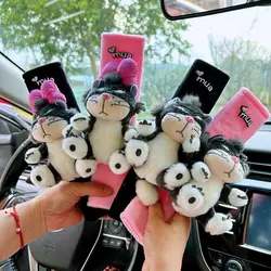 Cat Car Seat Belt Shoulder Cover Cute Universal Car Cartoon Lucy Kitten Car Interior Decoration Safety Belt Car Accessories