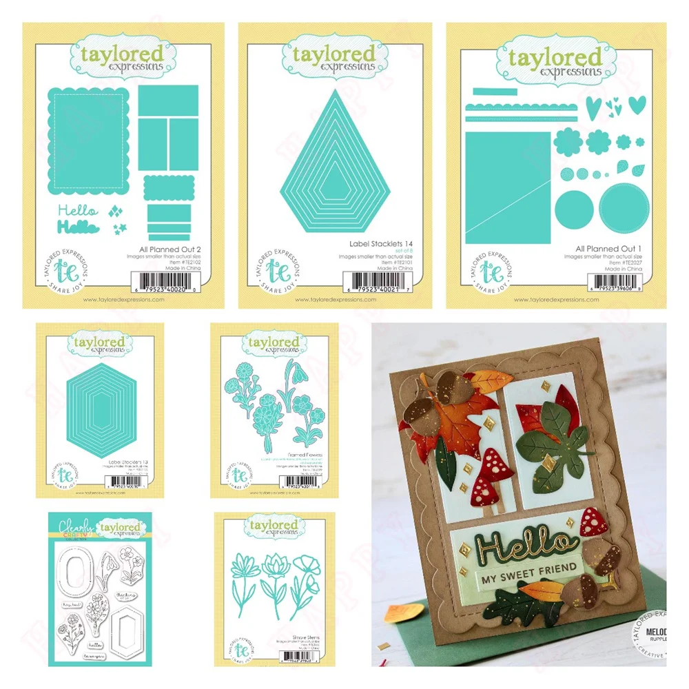 

2024 New Christmas Label Stacklets Framed Flowers Cut Die Clear Stamps DIY Holiday Cards Decor Stencil Making Scrapbooking Molds