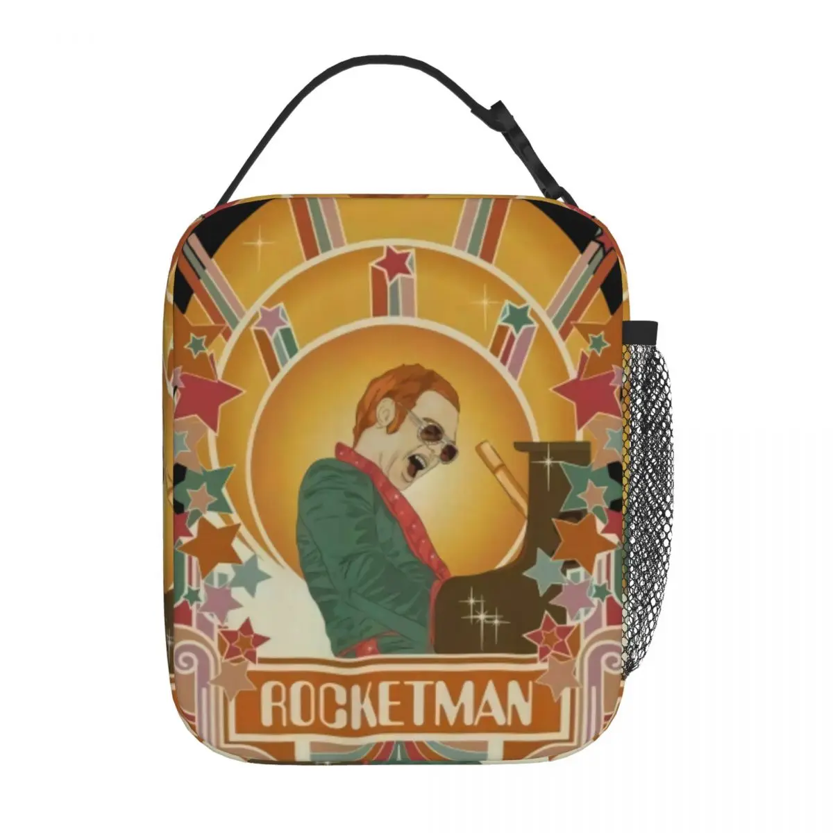 Elton John Rocketman 70S Vintage Lunch Tote Lunchbag Thermo Food Bag Thermal Lunch Box