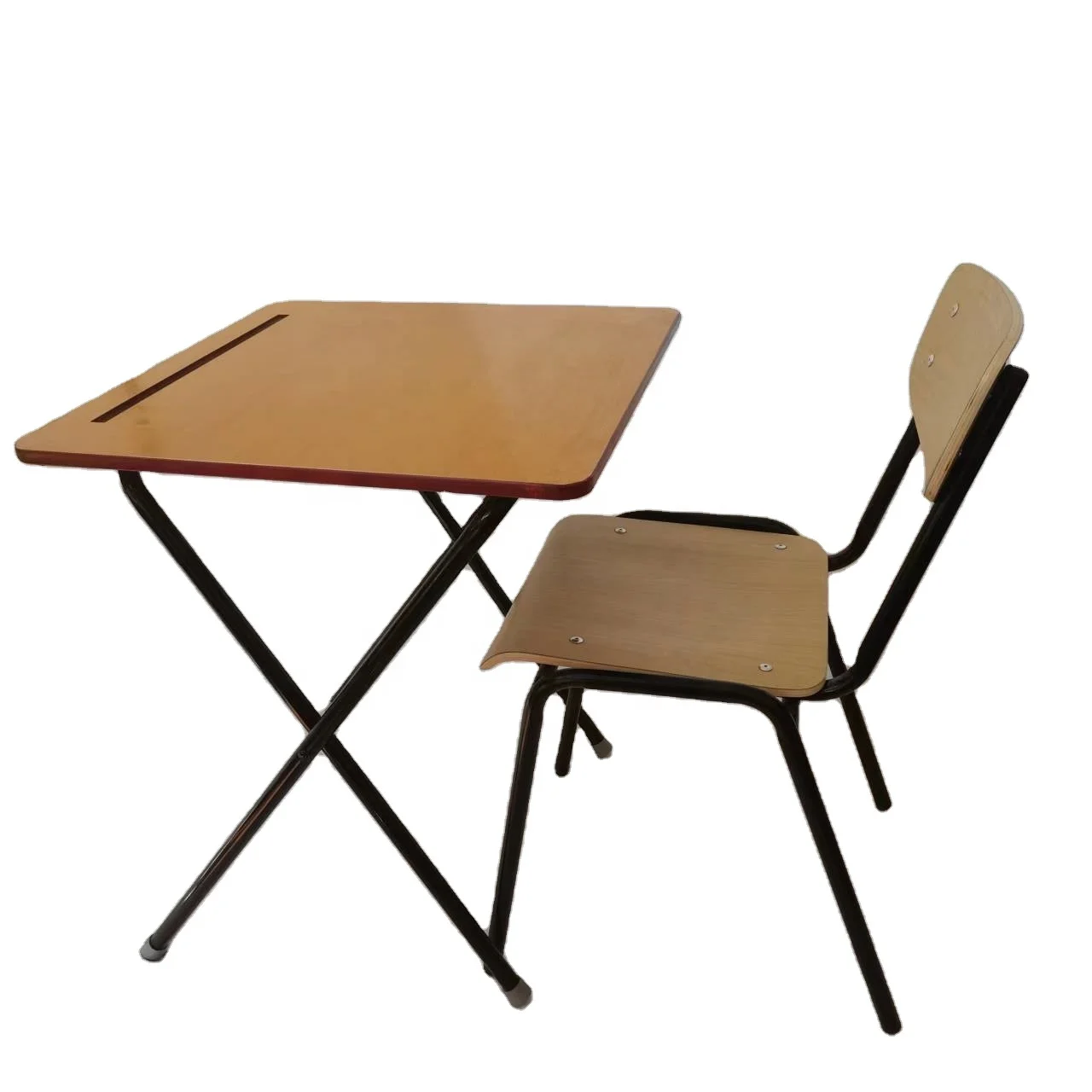 Training Study Folding MDF Exam Study Table Desk With Pencil Groove