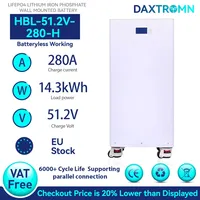 EU Stock DAXTROMN 51.2V 280Ah Lifepo4 Batterry Power Wall Battery 14.3kWh Built-In BMS Lithium Batteries Portable Mobile Battery