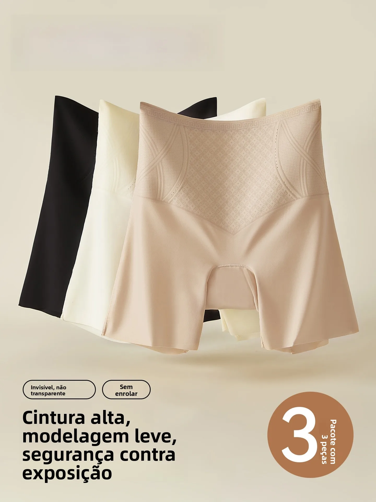 Calças de Segurança Femininas de Cintura Alta em Seda Gelada Sem Costura com Controle de Barriga e Efeito Levanta Bumbum, Cal...