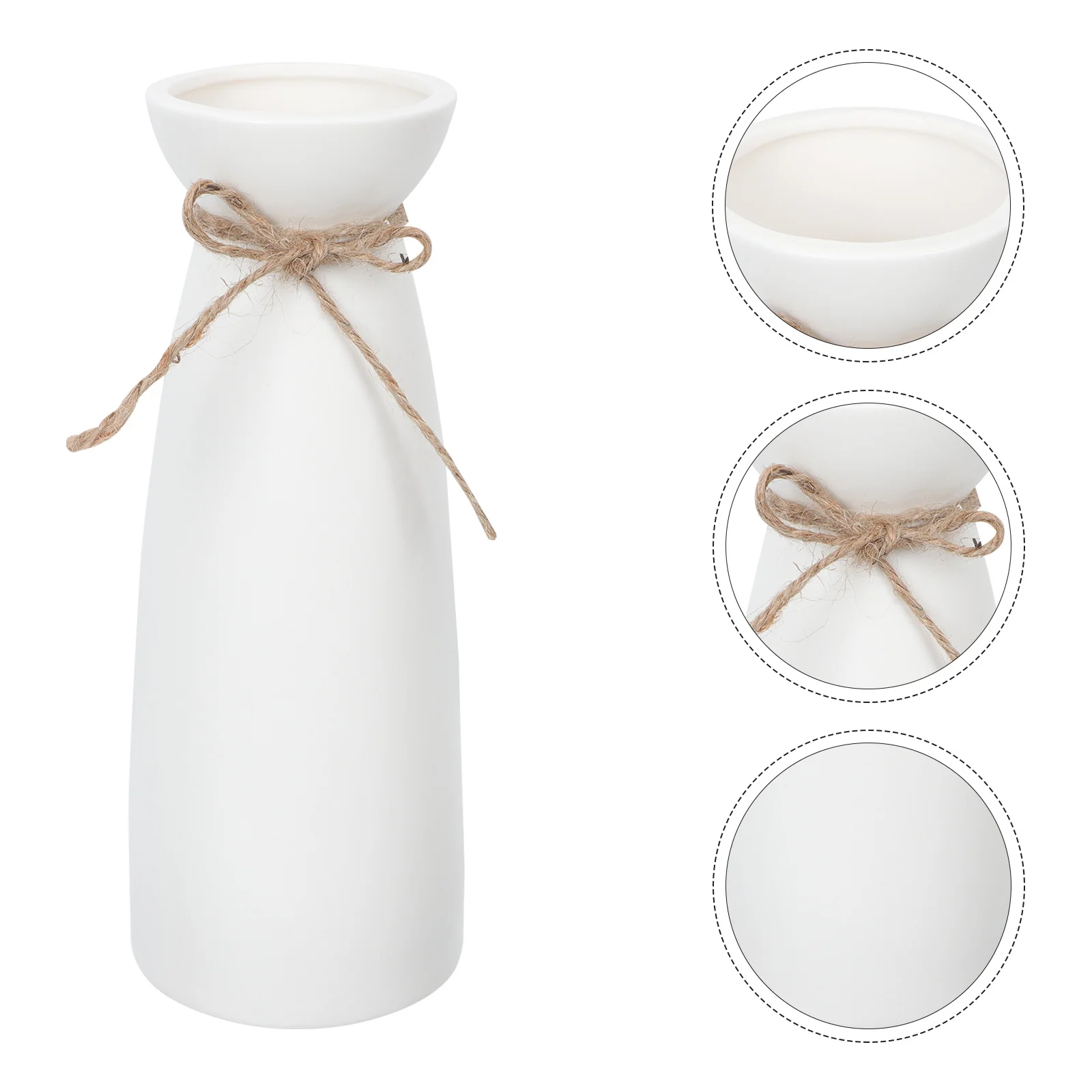 

1Pcs White Ceramic Vase Elegant Flower Arrangement Holder Desktop Porcelain Flower Vase Decor Desktop Ornament Ceramic Craft