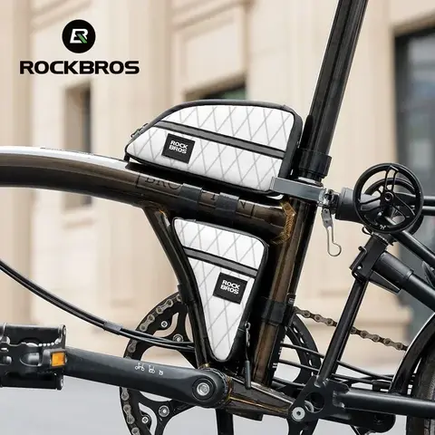ROCKBROS 자전거 가방, 초경량 탑 프론트 튜브 프레임 삼각형 가방, 브롬톤 자전거용, 0.8L 연장 디자인, 자전거 가방 액세서리 ROCKBROS 자전거 가방, 초경량 탑 프론트 튜브 프레임 삼각형 가방, 브롬톤 자전거용, 0.8L 연장 디자인, 자전거 가방 액세서리
