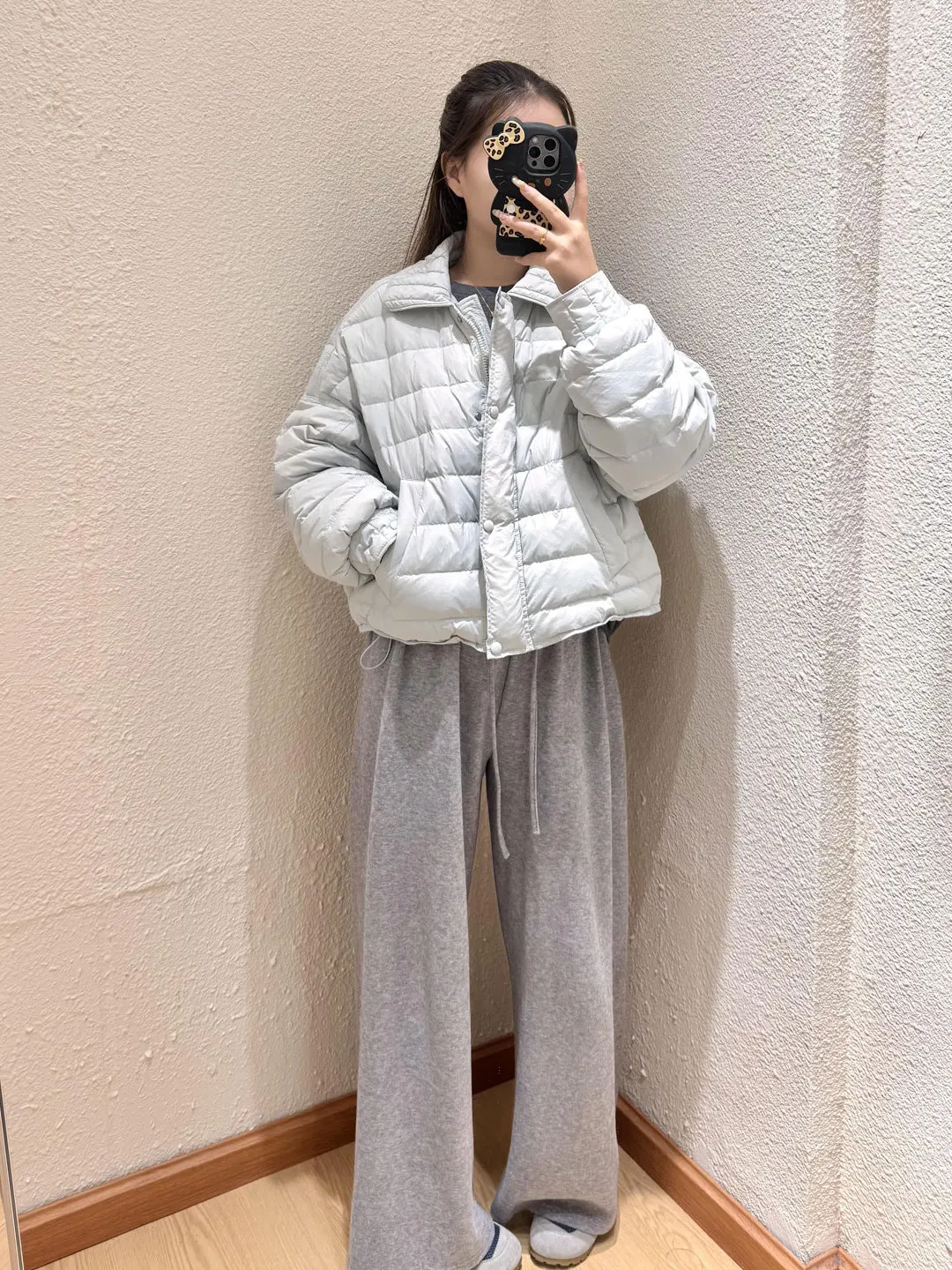 

Утепленная светло-голубая хлопковая куртка с воротником и длинными рукавами, женская зимняя теплая одежда, маленький размер, милый стиль, для повседневной носки, корейский стиль