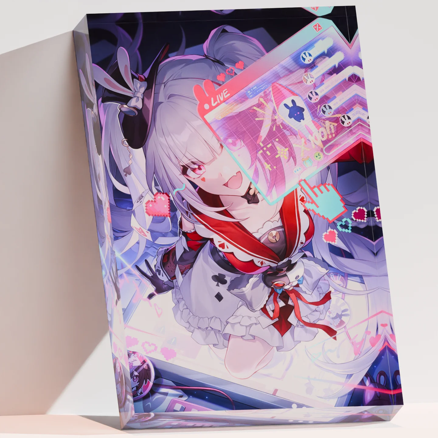 

Custom 3D Acrylic Crystal Block Honkai Star Rail Sparkle Dazzled by a Flowery World Light Cone Cubo Holografico Fan Collection