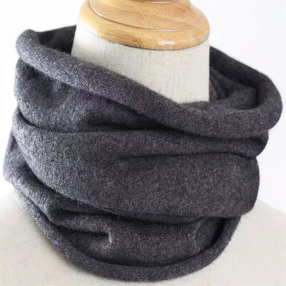 Womens Fashion Winter Knitted Scarf Thermal Neck Warmer Soft Solid Color Cowl Wrap Pullover Neck Gaiter Cozy Accessory