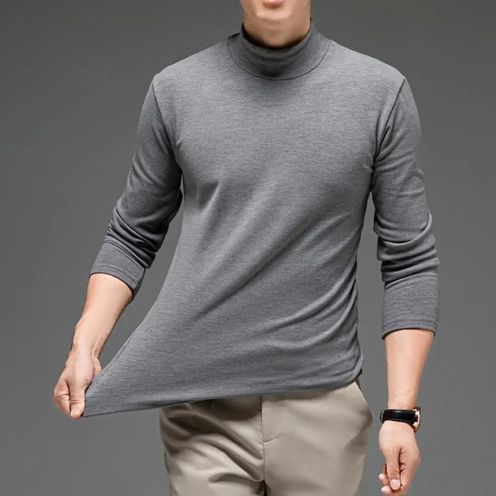 Men's Pullover Sweater Slim Fit Long Sleeve Versatile Base Outer Layer Soft Breathable Polyester Spandex Tops