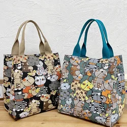 Fashionable Top-handle Bag with Cute Cat Pattern, Portable Mommy Bag for Women