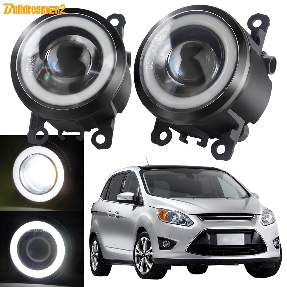 2 Pcs 30W 3000LM Car LED COB Fog Light Angel Eye DRL External Fog Daytime Running Lamp For Ford C-Max Cmax 2/II MPV 2011-2019