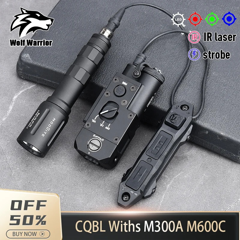 

All Metal Surefir M300C M600U CQBL Mod PLHV2 Flashlight With Dual Fuction Switch Tactical Airsoft LED Hunting Weapon Light Laser