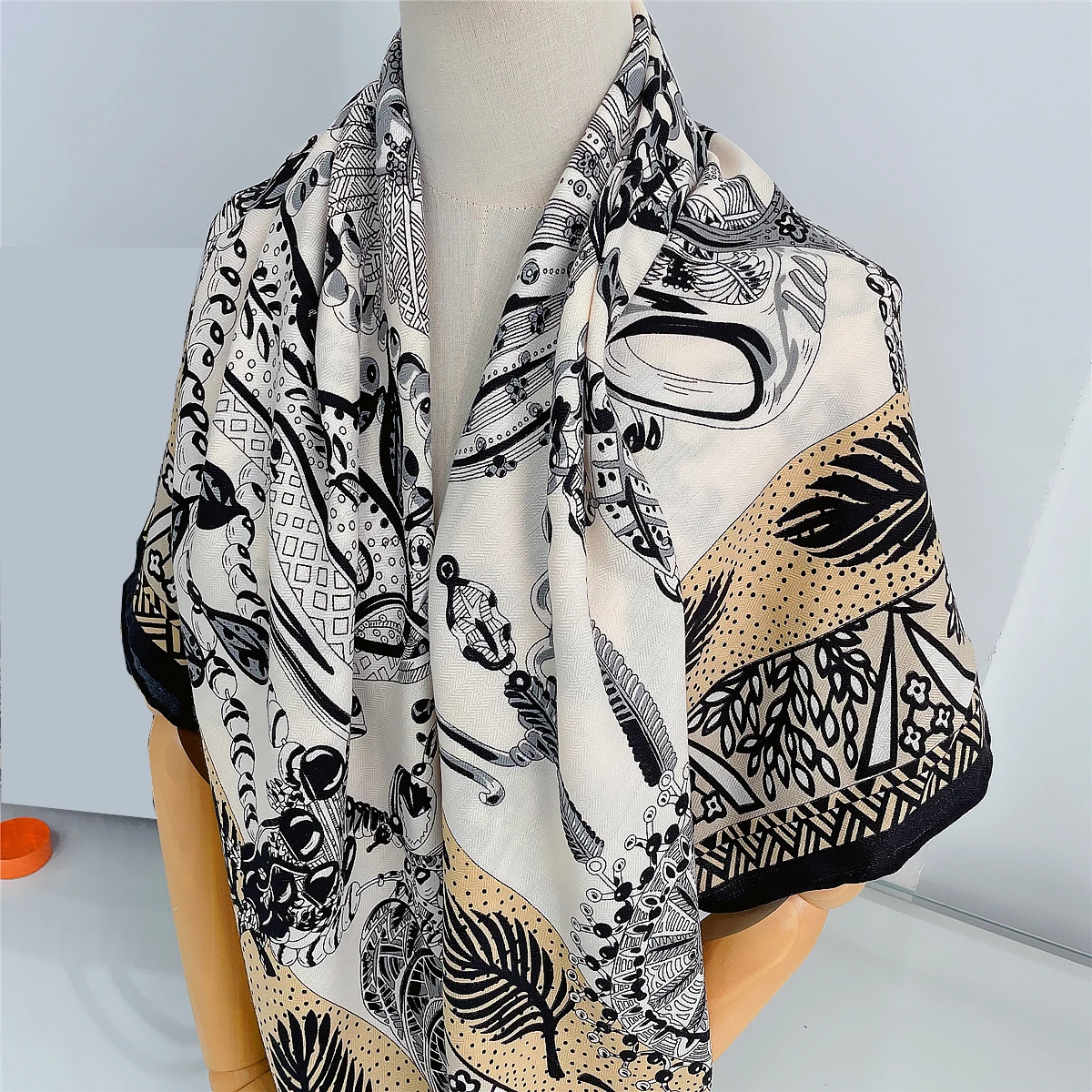 Fashion Keep Warm Silk Cashmere Scarf Women Hand Rolled Shawls Square Scarves Wraps Lady Bandana Big Hijabs Female FoulardsSjaal