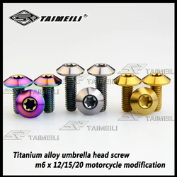 1pcs Titanium alloy umbrella head screw m6 x 12/15/20 motorcycle refitted