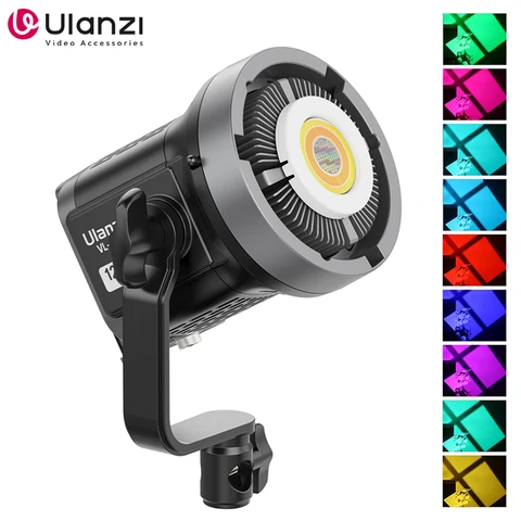 Ulanzi VL-120Bi VL-120C 120W V-Mount COB Light Controle de aplicativo sem fio 2700K-6500K Luz de vídeo para fotografia de vídeo Skit