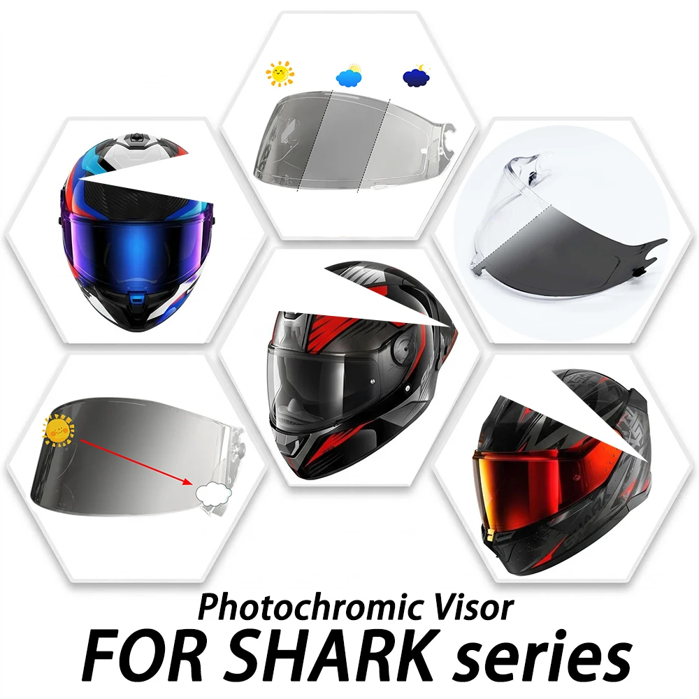 Photochromic Visor For SHARK SPARTAN RS GT PRO Skwal i3 D-Skwal 3 Ridill 2 Race R Pro GP EVO ONE ES GT Helmet Replacement Lens