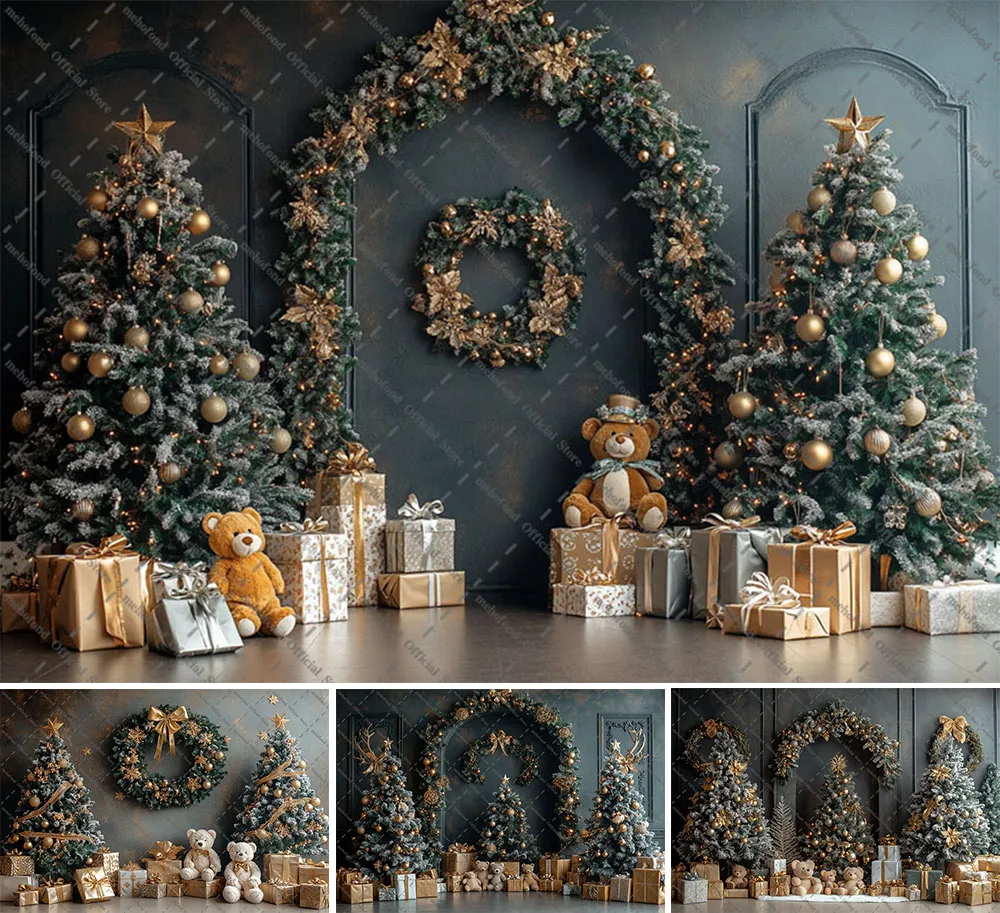 mehofond-fotografia-fundo-natal-painel-vintage-parede-urso-presente-arvore-de-natal-crianca-familia-retrato-decoracao-pano-de-fundo-estudio-foto