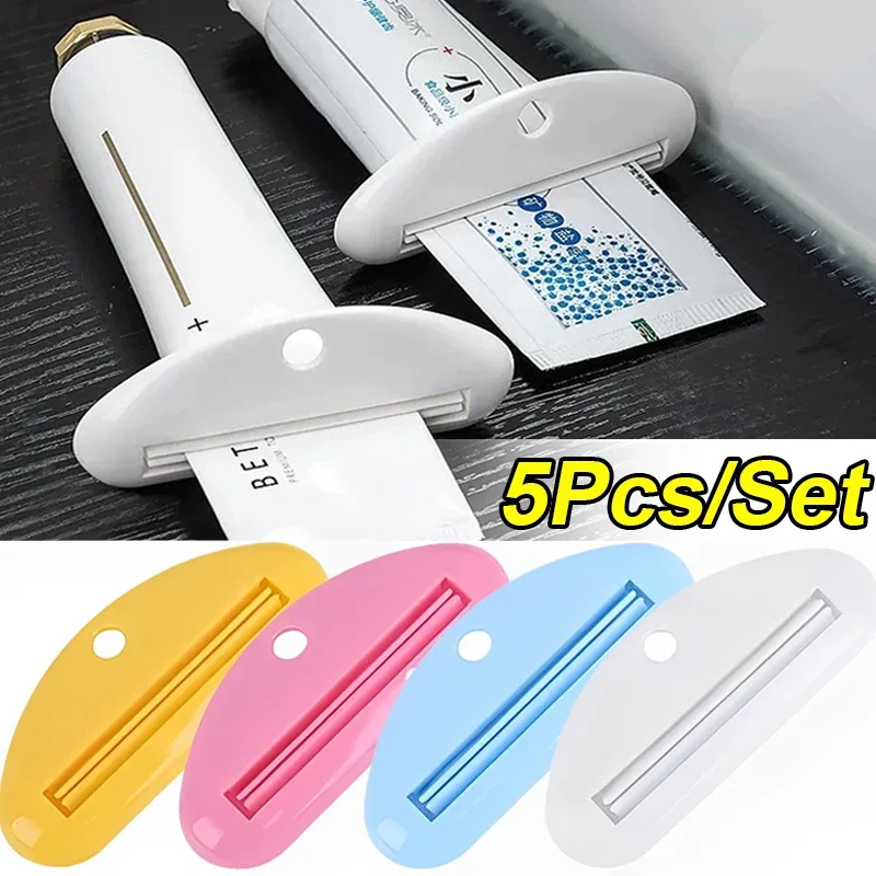 

5/1PCS Toothpaste Squeezer Manual Toothpaste Dispenser Cream Tube Clips Facial Cleanser Squeeze Paste Clamp Bathroom Accessories