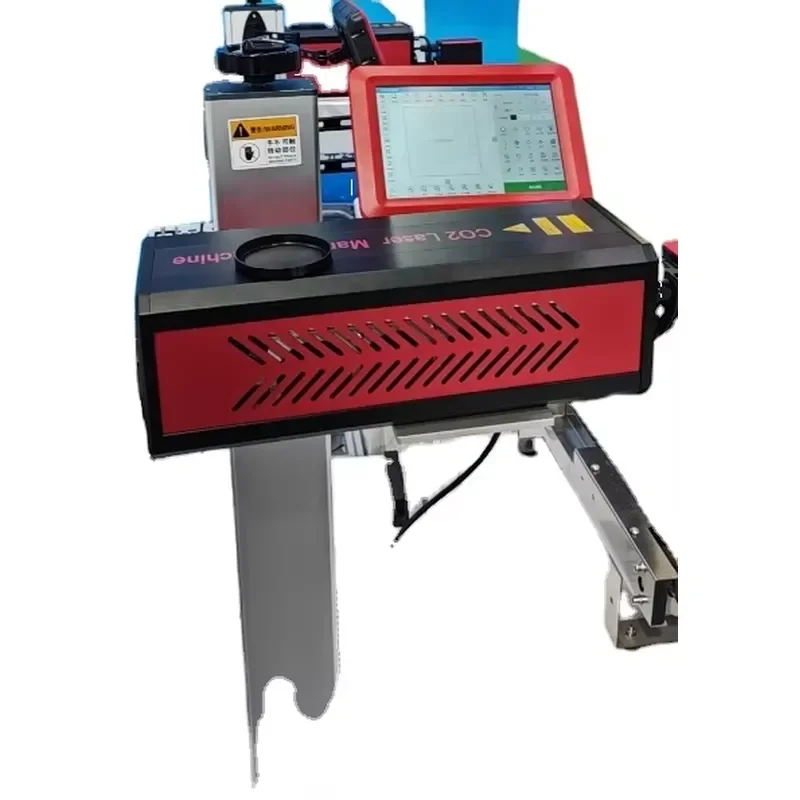 YAOMATEC 40W CO2 Laser Marking Machine for Wood Acrylic Leather Paper Plastic Packaging Date Code Logo Engraving
