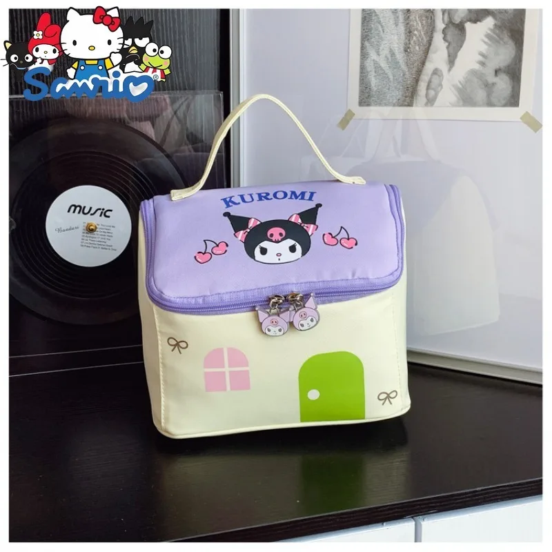 Sanrio Hello Kitty New Portable Cosmetic Bag Personality Fashion Women's Cosmetic Bag Large Capacity Travel Storage Toiletry Bag