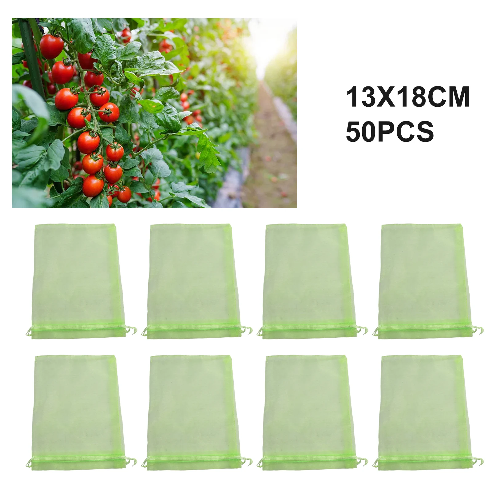 

50 Fruit Protection Bags, Bird-Proof Garden Net Bag Strawberry Grape Net Bag Plant Vegetable Net Cover Gardening Tools