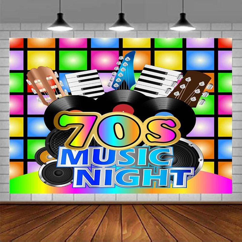 70s Party Photography Backdrop Disco Theme Retro Style Photo Banner 80's Birthday Background Sign 1970's Neon Eighties Decor