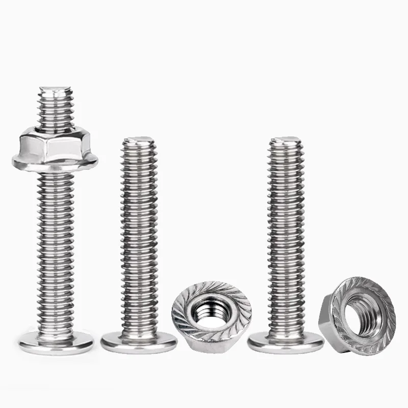 304 Edelstahl CM Ultradünne Kreuzschlitzschrauben mit großem Flachkopf, Flanschmuttern-Kombinationsschrauben, Muttern-Set M3-M6, 10-20 Stück – Detail 8