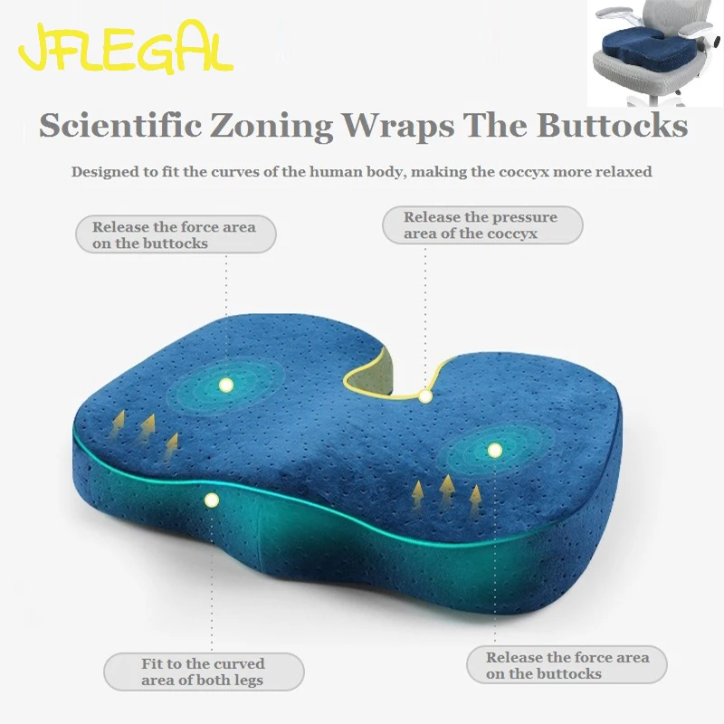 

JFLEGAL Natural Latex U-shaped Office Seat Cushion for Prolonged Sitting, Tail Vertebrae Decompression and Buttocks Seat Cushion