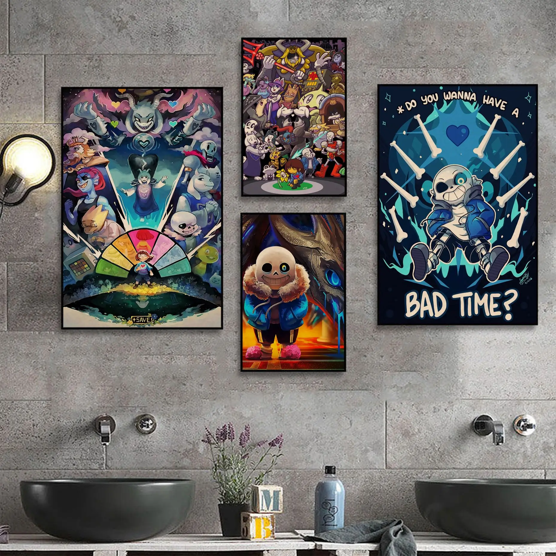 

Anime Retro Designs Game Undertale Classic Movie Posters Vintage Room Bar Cafe Decor Decor Art Wall Stickers