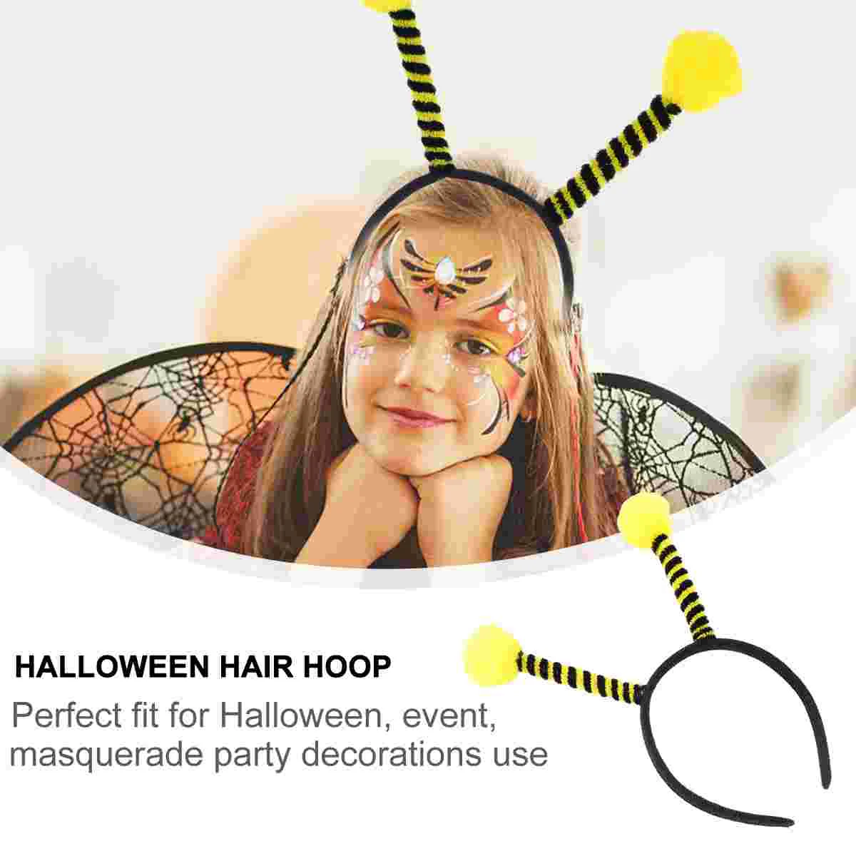 12 Pcs Girls Headbands Insect Antenna Fashion Hair Hoop Knot Hairband Party Headgear Women Accessories Yellow for Baby Child