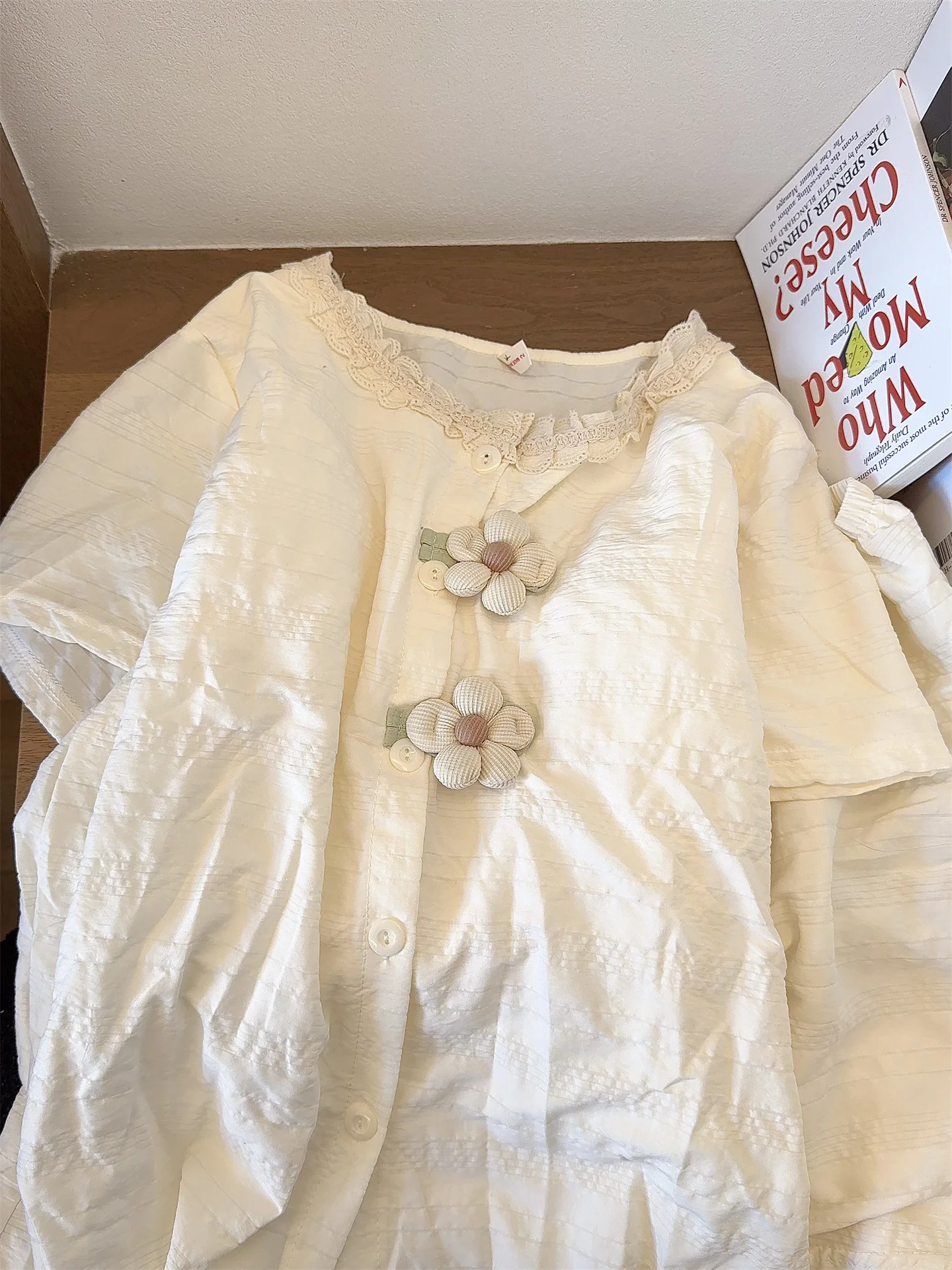 Japanese Ins Sweet Girl Short Sleeves with Chest Pad Pajamas Women's Summer New Students Simple Can Wear Loungewear