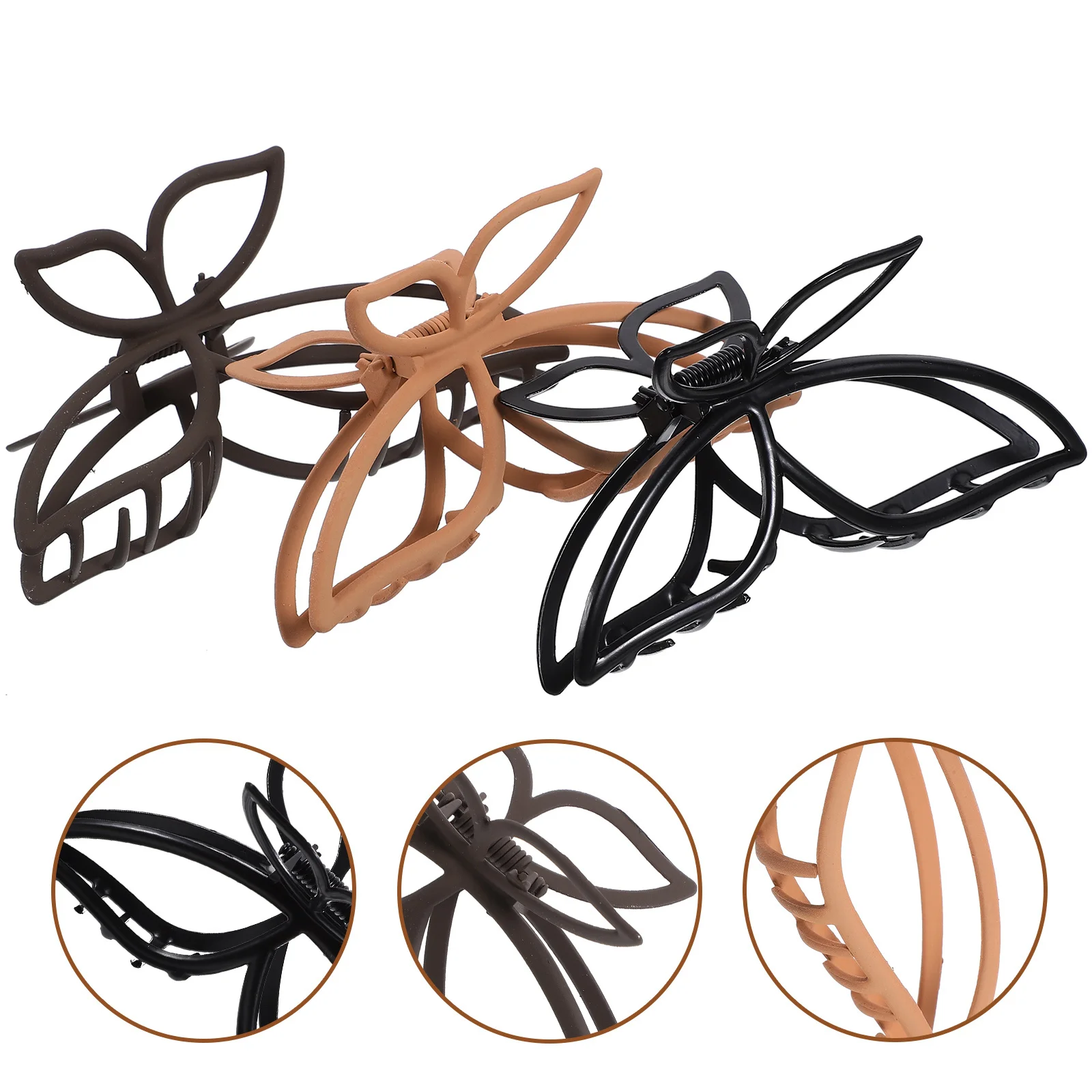 

3pcs Matte Hair Claw Clips Jumbo Clamps For Thick Long Hair Large Styling Tool Women Daily Party Wedding Accessory