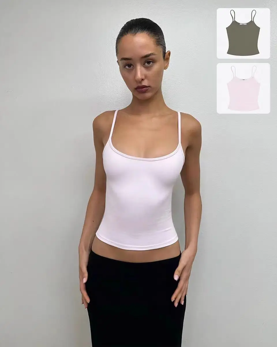 tank summer pink suspender baby pink new color beautiful color custom dyed women's top