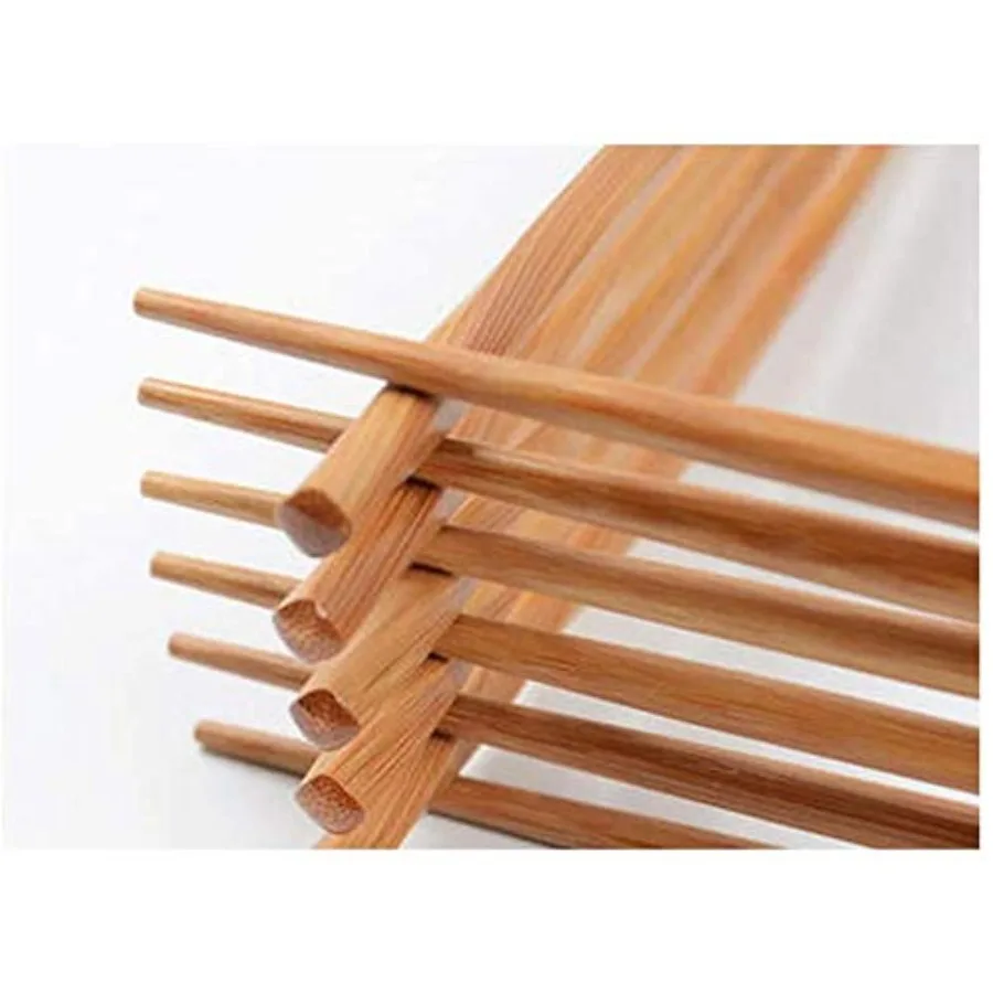 

3650, Pack of 5-Pair Bamboo Chopsticks Set, Reusable Natural Wooden Chopsticks Twisted Design, Japanese Chinese Korean Style Wo