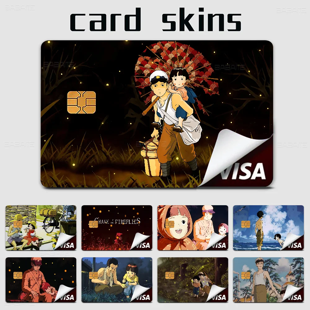 

G-Grave Of The Fireflies Anime Front Cover Film Sticker Skin For Credit Debit Card Small Large Chip
