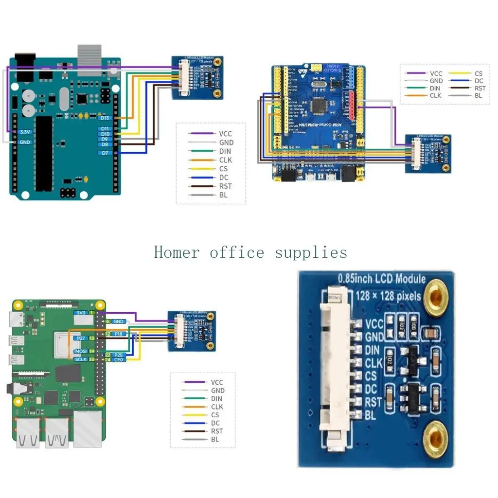 

K43B 0.85'' LCD Display Screen 128X128 SPI Interfaces GC9107 Controller For RPi