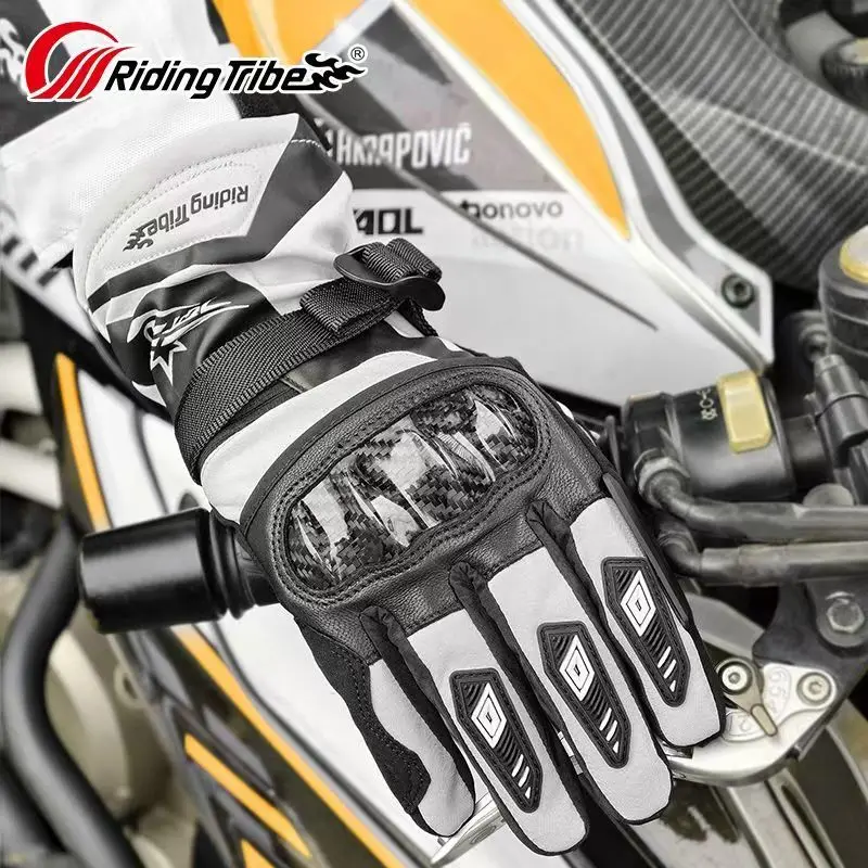 Зимние бархатные теплые водонепроницаемые мужские перчатки для езды на мотоцикле, женские перчатки для катания на электрическом велосипеде, лыжные перчатки с сенсорным экраном против борьбы