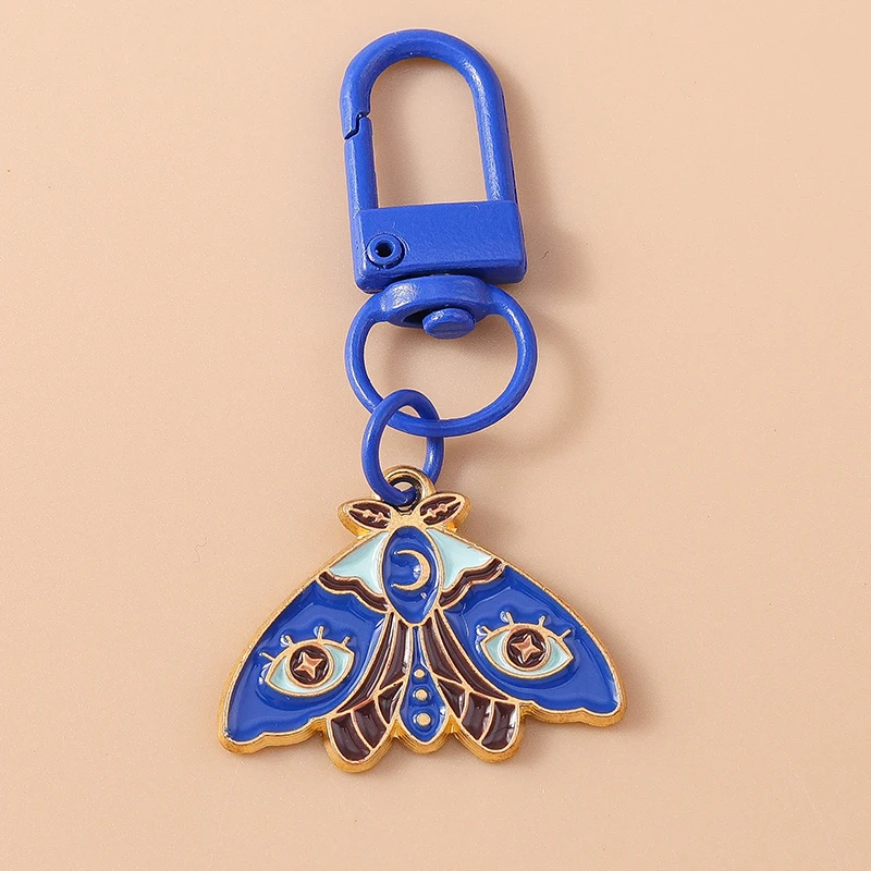 Cute Enamel Butterfly Keychain Small Bells Flower Key Ring Women Girls Handbag Pendants DIY Kid\'s Jewelry Gifts